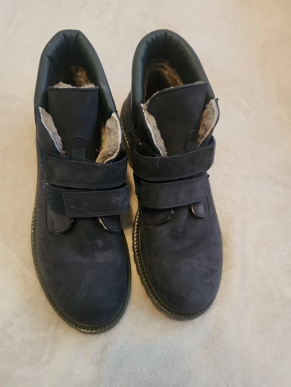 Boys Leather Snow Boots With Fur Lining